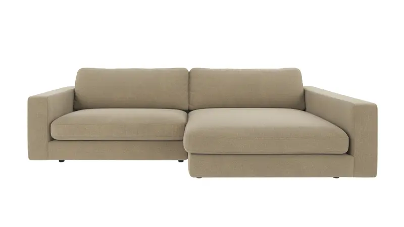 124386 b sb A Duncan sofa 3-seater chaise longue R dark beige fabric Rita #109 (c2).