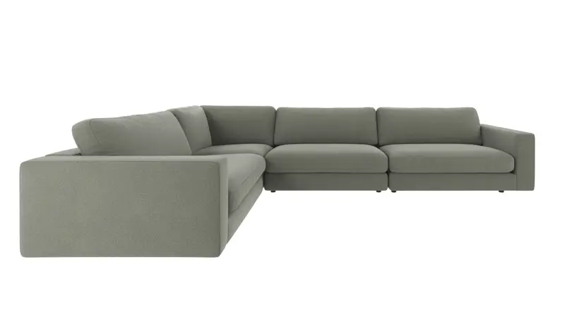 126820 b sb A Duncan corner sofa 2+3-seater green fabric Rita #158 (c2).