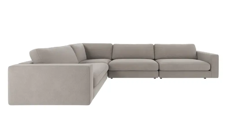 126824 b sb A Duncan corner sofa 2+3-seater light grey fabric Rita #167 (c2).