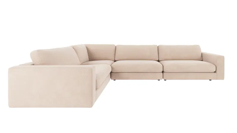 126800 b sb A Duncan corner sofa 2+3-seater light beige fabric Rita #1 (c2).