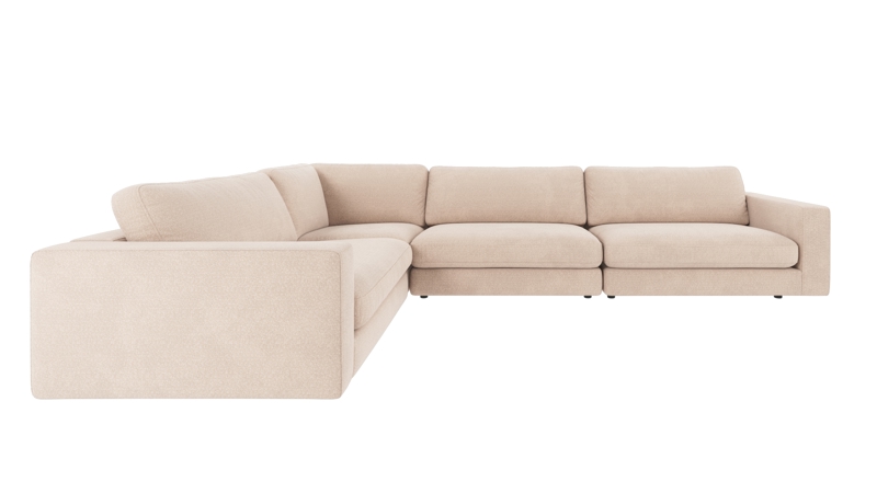 126800 b sb A Duncan corner sofa 2+3-seater light beige fabric Rita #1 (c2).