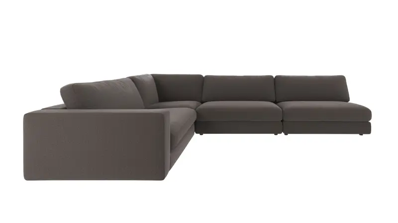 126806 b sb A Duncan corner sofa 2+3-seater open R dark grey fabric Rita #68 (c2).