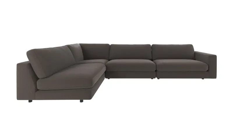 126805 b sb A Duncan corner sofa 2+3-seater open L dark grey fabric Rita #68 (c2).