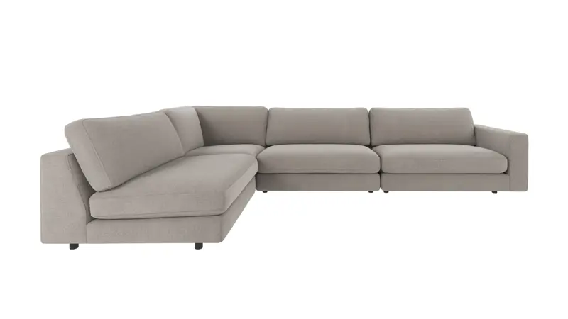 126825 b sb A Duncan corner sofa 2+3-seater open L light grey fabric Rita #167 (c2).