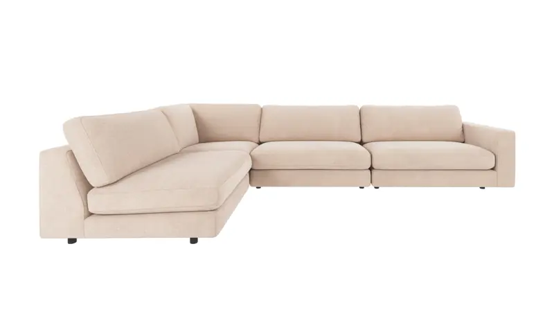 126801 b sb A Duncan corner sofa 2+3-seater open L light beige fabric Rita #1 (c2).