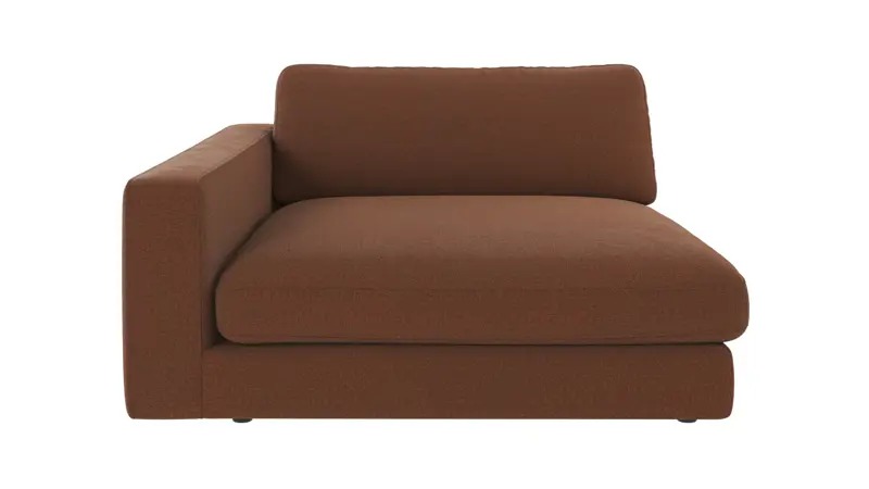 124362 b sb A Duncan 1,5 seater chaise longue L red fabric Rita #96 (c2).