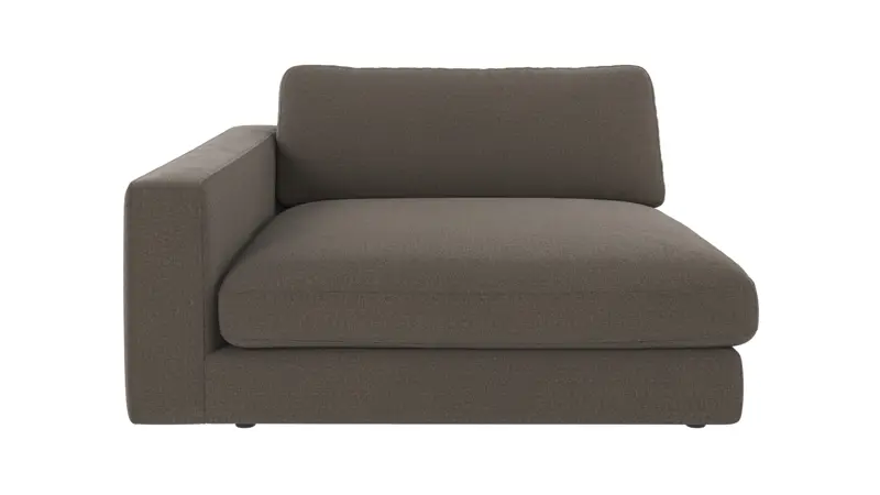 124372 b sb A Duncan 1,5 seater chaise longue L medium grey fabric Rita #108 (c2).