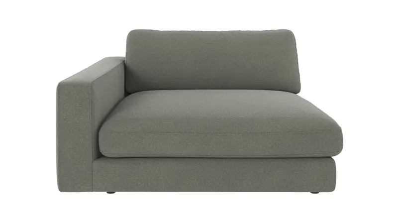 124392 b sb A Duncan 1,5 seater chaise longue L green fabric Rita #158 (c2).