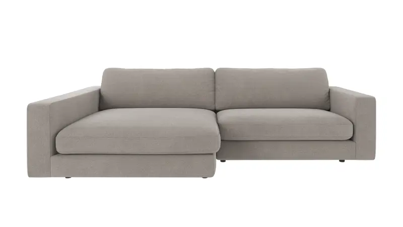 124408 b sb A Duncan sofa 3-seater chaise longue L light grey fabric Rita #167 (c2).