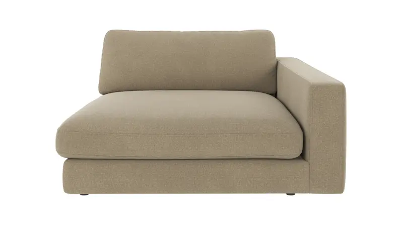 124383 b sb A Duncan 1,5 seater chaise longue R dark beige fabric Rita #109 (c2).
