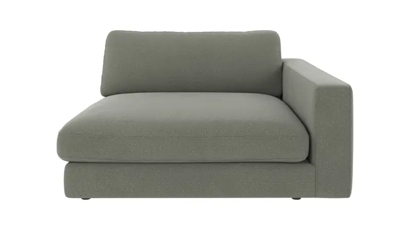 124393 b sb A Duncan 1,5 seater chaise longue R green fabric Rita #158 (c2).