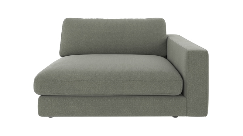 124393 b sb A Duncan 1,5 seater chaise longue R green fabric Rita #158 (c2).