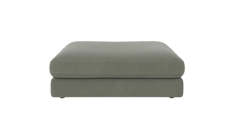 124390 b sb A Duncan foot stool green fabric Rita #158 (c2).