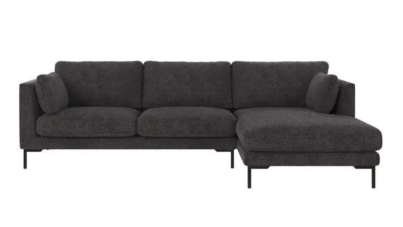 129483 b sb A Corwin sofa 3,5-seater-chaise longue R dark grey fabric Robin #66 (c3).