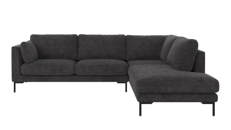 129484 b sb A Corwin corner sofa 2,5+2,5-seater open end R dark grey fabric Robin #66 (c3).