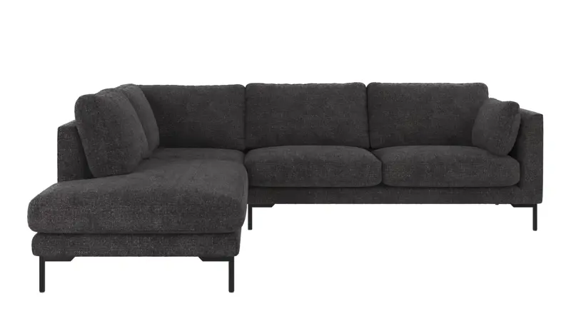 129486 b sb A Corwin corner sofa 2,5+2,5-seater open end L dark grey fabric Robin #66 (c3).