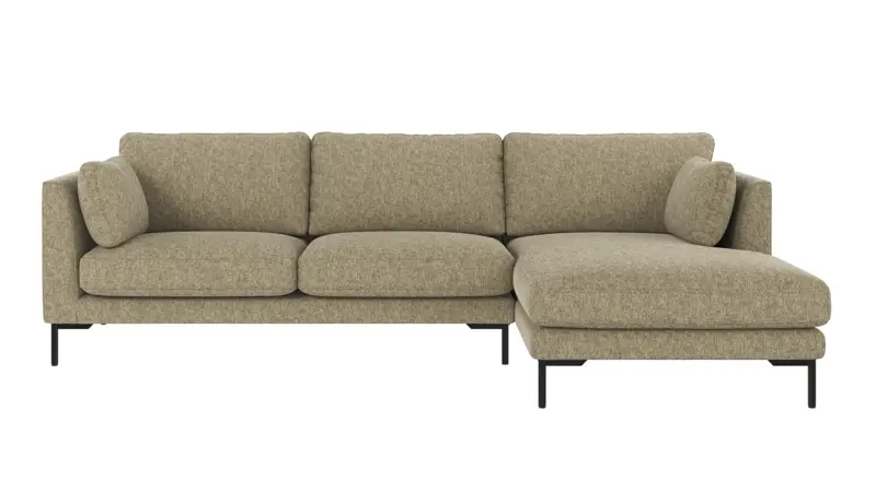 129293 b sb A Corwin sofa 3,5-seater-chaise longue R green fabric Max #55 (c2).