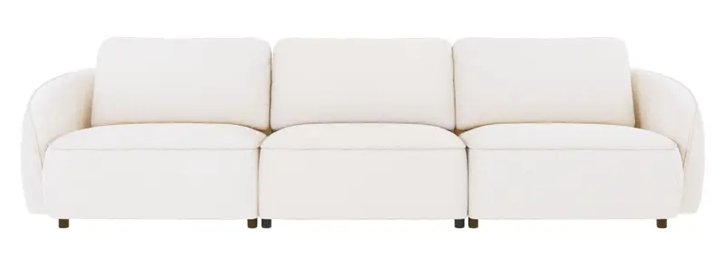 124951 b sb A Norris sofa 4-seater white fabric Alice #101 (c4).