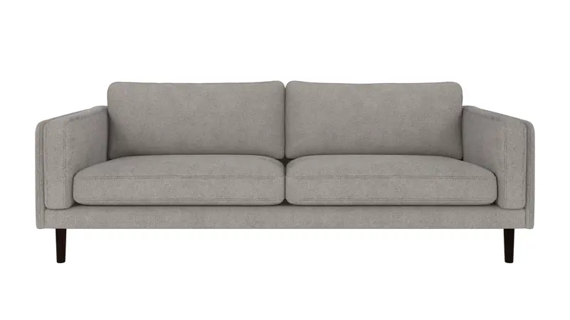 123715 b sb A Braden sofa 3-seater light grey fabric Greg 17 (c2) brown oak legs.