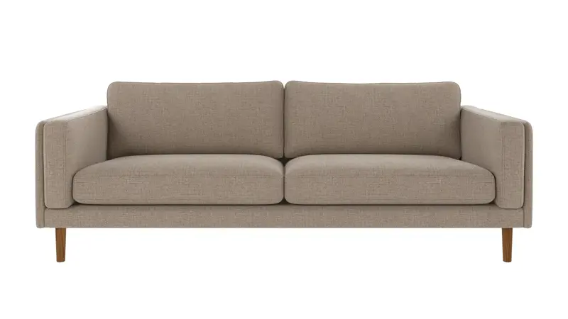 123837 b sb A Braden sofa 3-seater grey-beige fabric Robin #109 (c3) oak legs.