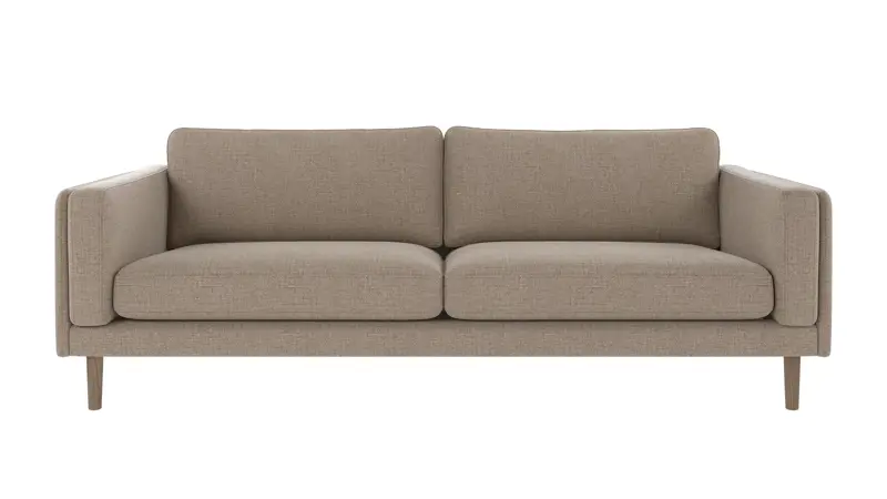123838 b sb A Braden sofa 3-seater grey-beige fabric Robin #109 (c3) whitewash oak legs.