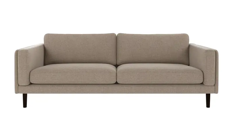 123839 b sb A Braden sofa 3-seater grey-beige fabric Robin #109 (c3) brown oak legs.
