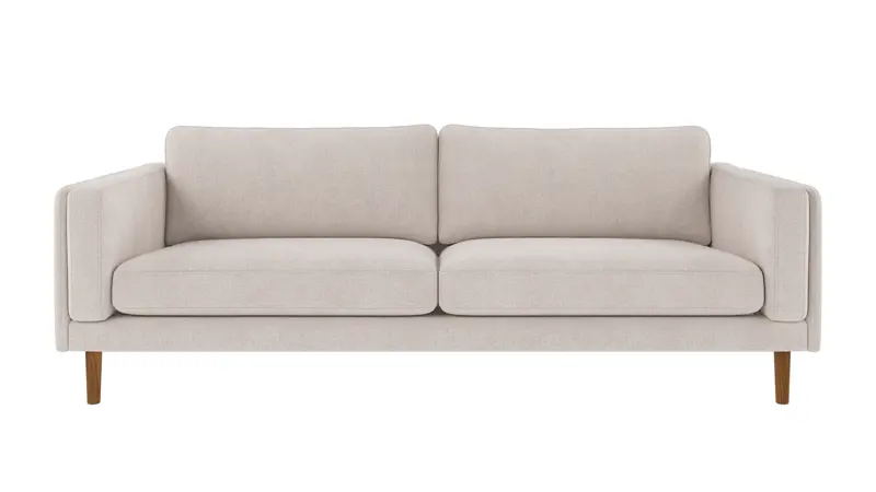 224220 b sb A Braden sofa 3-seater light beige fabric Brenda #22 (c1) oak legs.