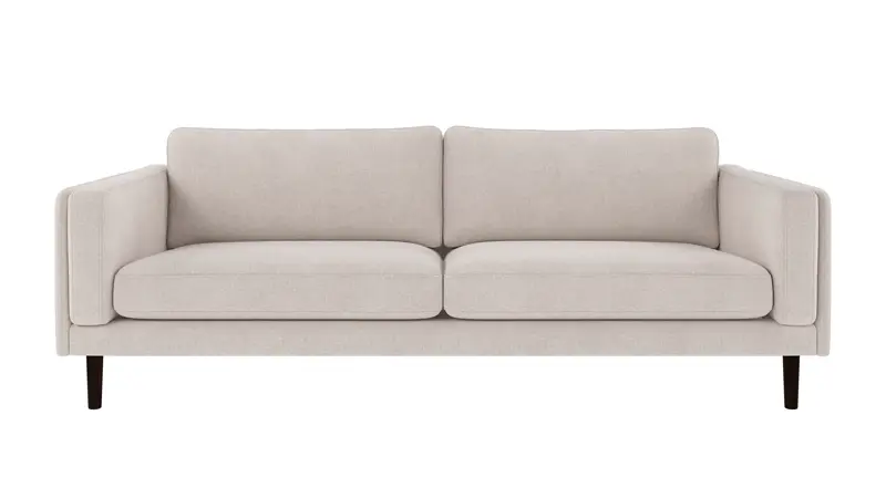 224222 b sb A Braden sofa 3-seater light beige fabric Brenda #22 (c1) brown oak legs.