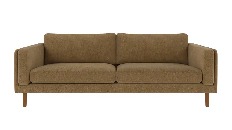 224263 b sb A Braden sofa 3-seater yellow fabric Max #170 (c2) oak legs.