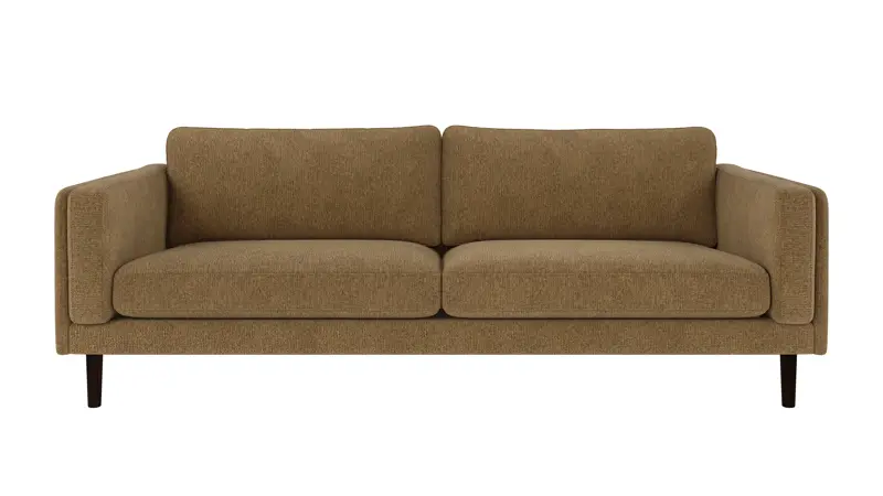 224265 b sb A Braden sofa 3-seater yellow fabric Max #170 (c2) brown oak legs.