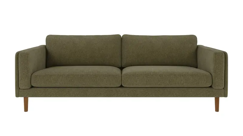 224271 b sb A Braden sofa 3-seater dark green fabric Max #88 (c2) oak legs.