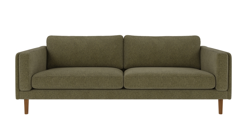 224271 b sb A Braden sofa 3-seater dark green fabric Max #88 (c2) oak legs.