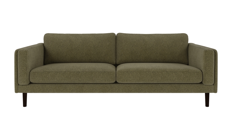 224273 b sb A Braden sofa 3-seater dark green fabric Max #88 (c2) brown oak legs.