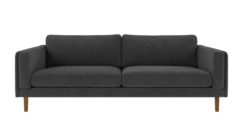 224279 b sb A Braden sofa 3-seater dark grey fabric Max #169 (c2) oak legs.