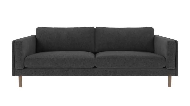 224280 b sb A Braden sofa 3-seater dark grey fabric Max #169 (c2) whitewash oak legs.