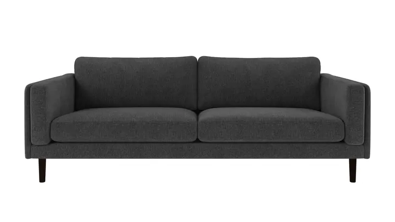 224281 b sb A Braden sofa 3-seater dark grey fabric Max #169 (c2) brown oak legs.