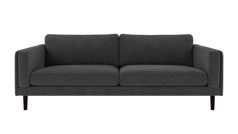 224281 b sb A Braden sofa 3-seater dark grey fabric Max #169 (c2) brown oak legs.
