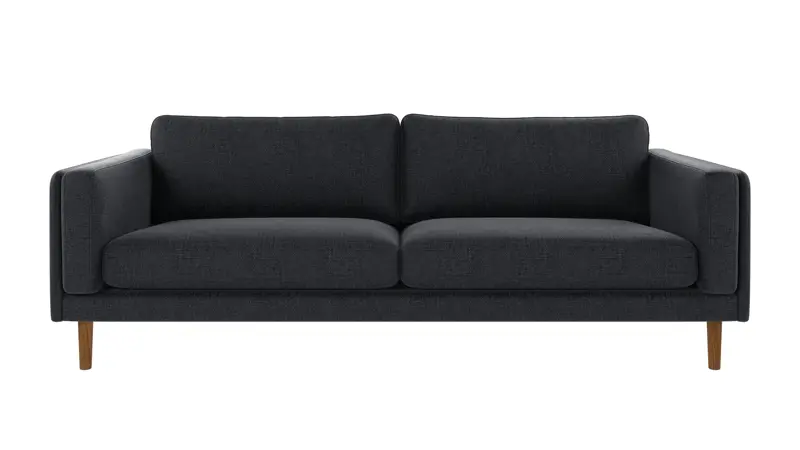 224383 b sb A Braden sofa 3-seater dark blue fabric Robin #90 (c3) oak legs.