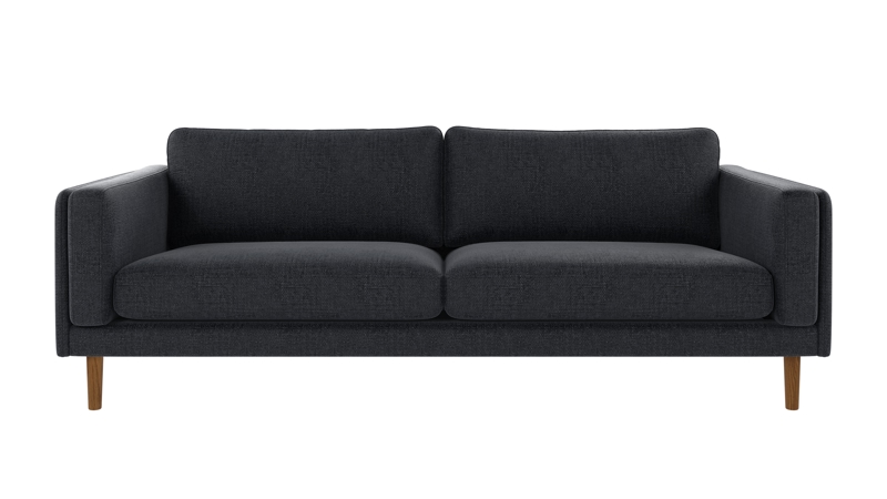 224383 b sb A Braden sofa 3-seater dark blue fabric Robin #90 (c3) oak legs.