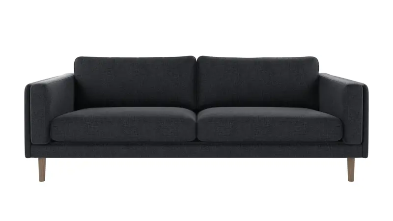 224384 b sb A Braden sofa 3-seater dark blue fabric Robin #90 (c3) whitewash oak legs.