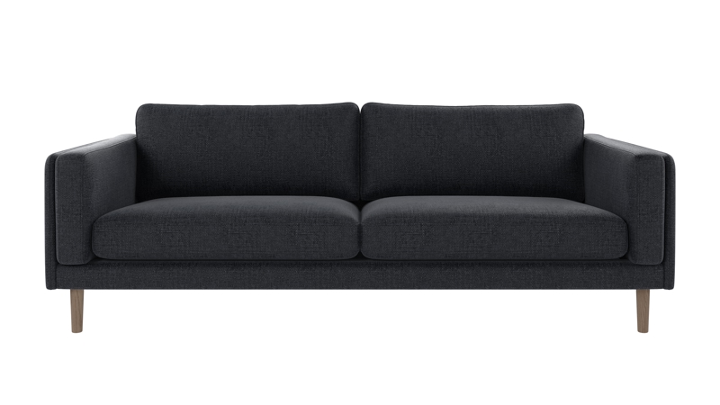 224384 b sb A Braden sofa 3-seater dark blue fabric Robin #90 (c3) whitewash oak legs.