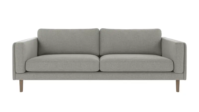 224388 b sb A Braden sofa 3-seater medium grey fabric Robin #149 (c3) whitewash oak legs.