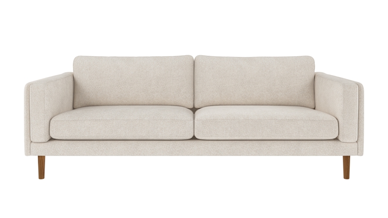 224410 b sb A Braden sofa 3-seater ivory fabric Anna #20 (c3) oak legs.