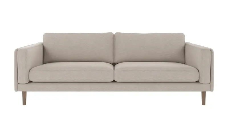 224477 b sb A Braden sofa 3-seater beige fabric Oscar #124 (c3) whitewash oak legs.