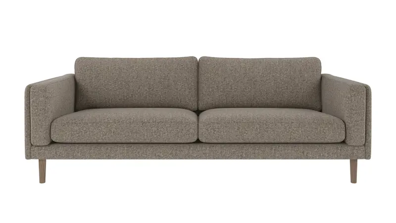 224485 b sb A Braden sofa 3-seater light brown fabric Oscar #13 (c3) whitewash oak legs.