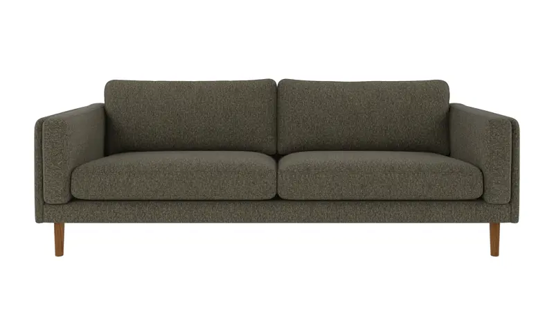 224488 b sb A Braden sofa 3-seater green-brown fabric Oscar #88 (c3) oak legs.