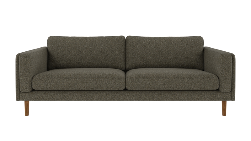 224488 b sb A Braden sofa 3-seater green-brown fabric Oscar #88 (c3) oak legs.