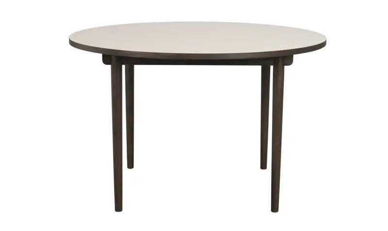 123187 b sb a Fairmount round table brown oak light beige laminate.