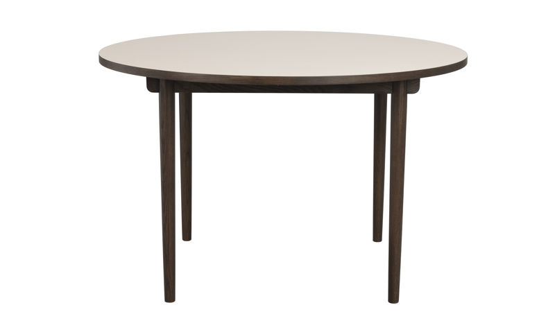 123187 b sb a Fairmount round table brown oak light beige laminate.