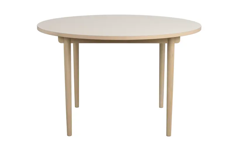 123184 b sb a Fairmount round table whitepigm. oak light beige laminate.